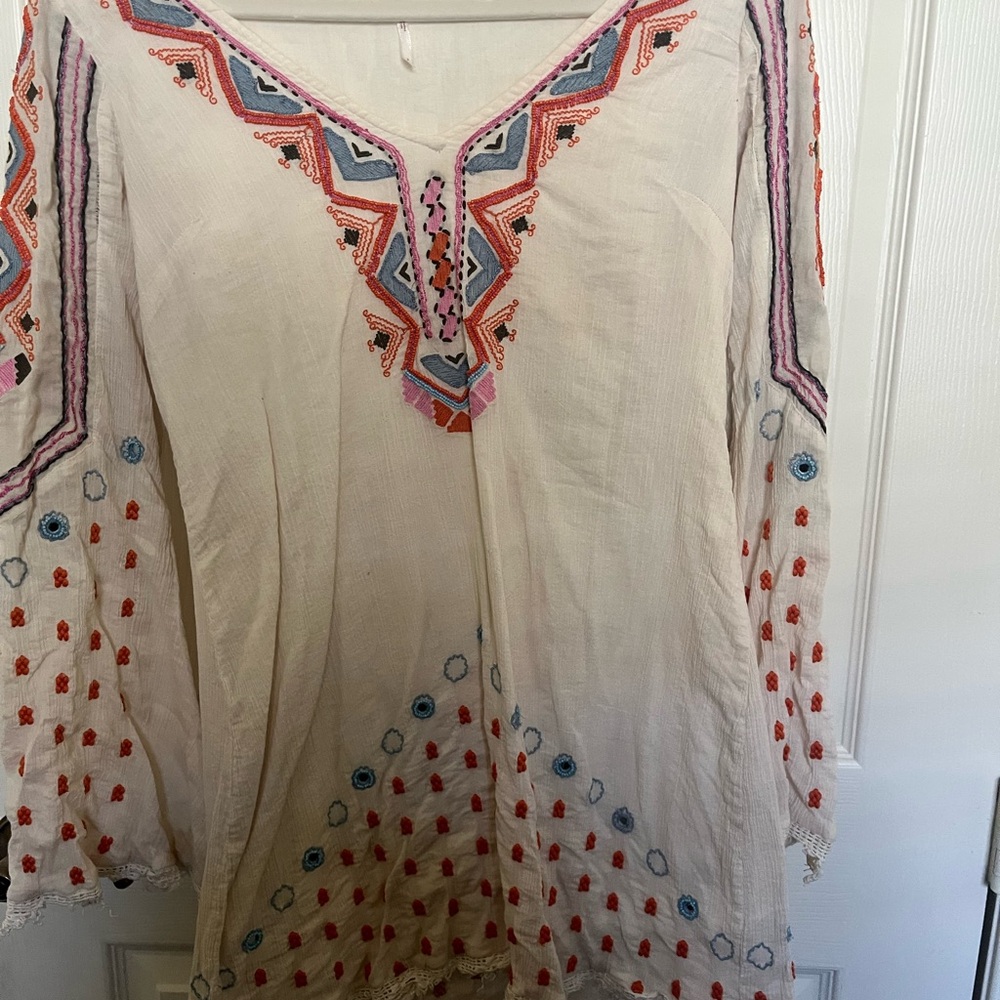 Free People Multicolor Embroidered Tunic